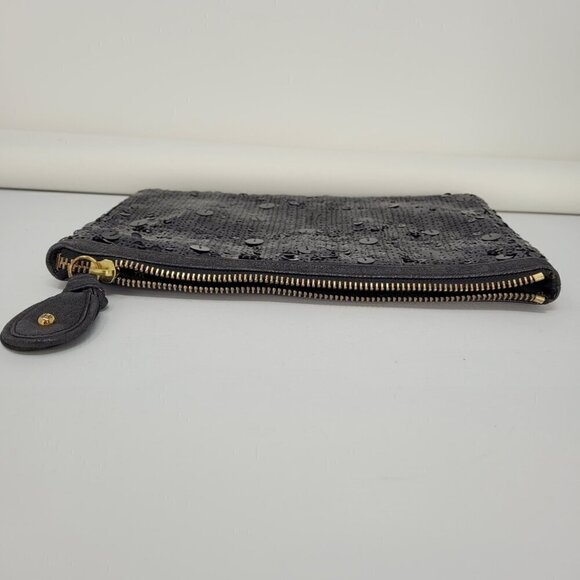 Juicy Couture | Y2K Black Leather Sequin Front Quilted Clutch